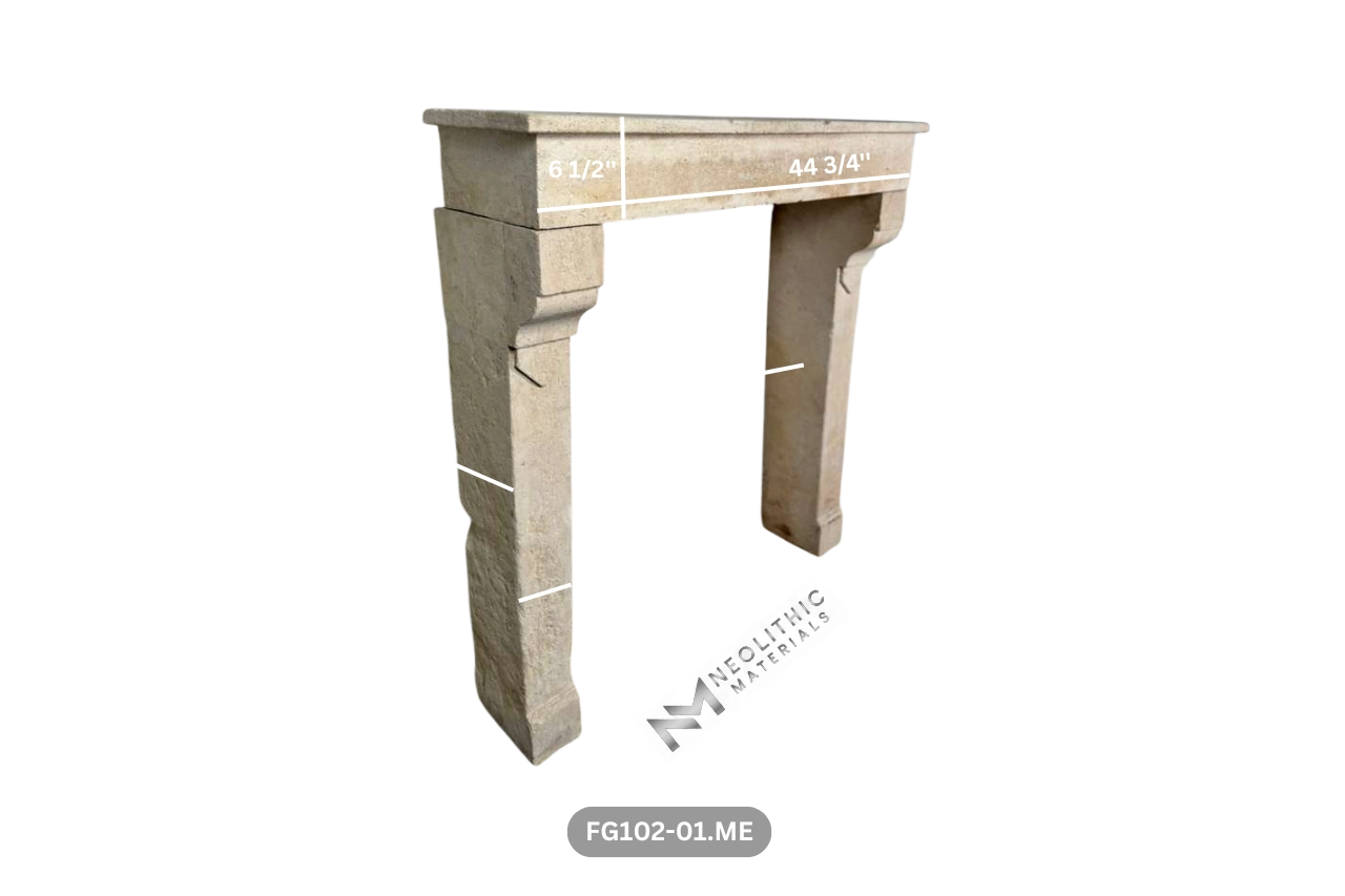 French Antique 19th Century Limestone Mantle - Image 8